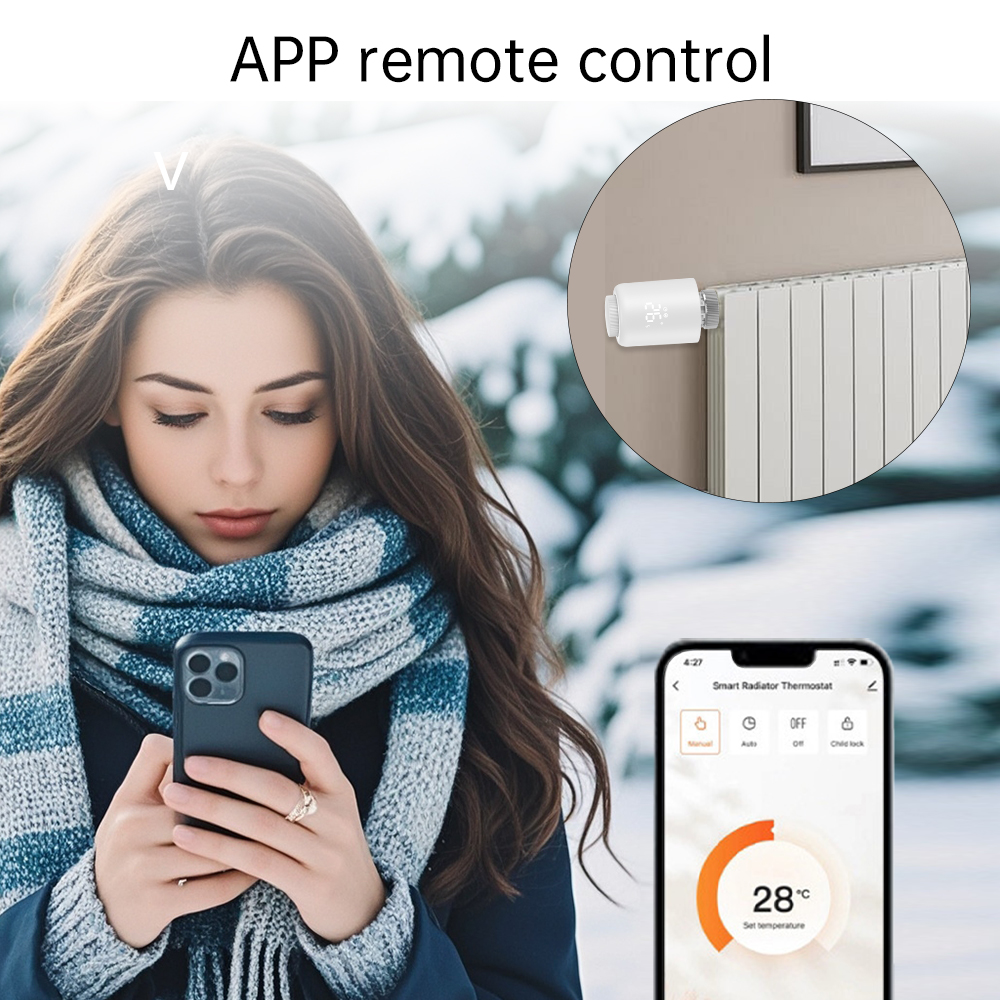 SafeHome Tuya Zigbee 3.0 TRVL Smart Thermostat OLED Radiator Actuator Valve Programmable Temperature Controller Android Flip Home — изображение 3