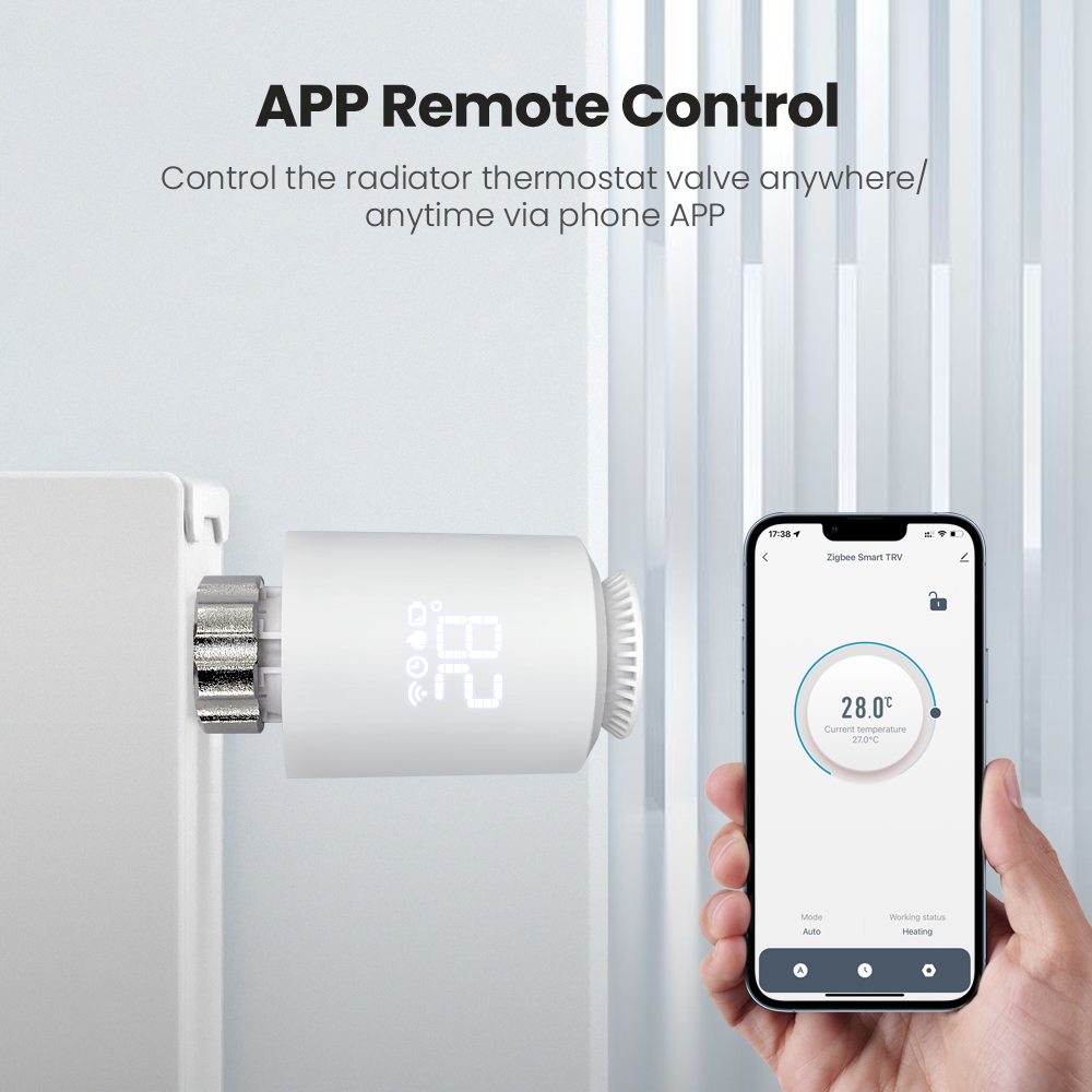 SafeHome Tuya Wifi/Zigbee Control Room App Control Easy Installation Smart Radiator Valve Heating Thermostat (16 reviews) 7150 sold — изображение 3