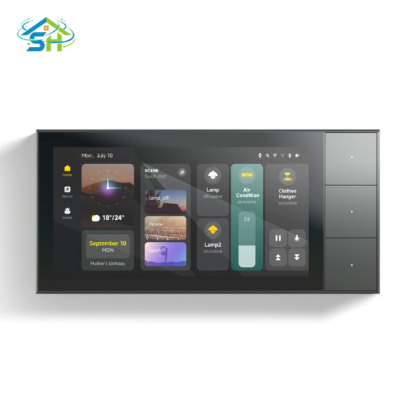 High-Resolution Control Panel for Smart Homes with 3 Gang ZigBee Switch, Tuya Smart Camera and Doorbell, Fortune 500 Partner