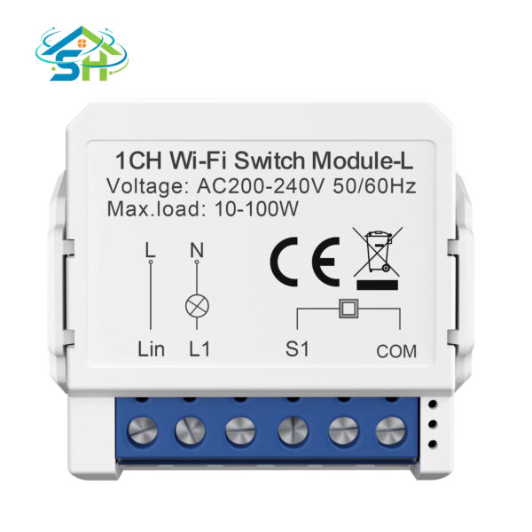 SafeHome Tuya Smart 10A 1/2 Gang Wifi Smart Control Smart Wifi Switch No Neutral Wi-Fi Light Switch Module