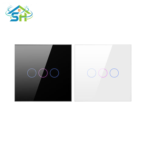 SafeHome Home Smart Tuya Wifi Wall Switch LED Light Touch Switch Glass Electrical Wireless 1/2/3 Gang WiFi Smart Switch