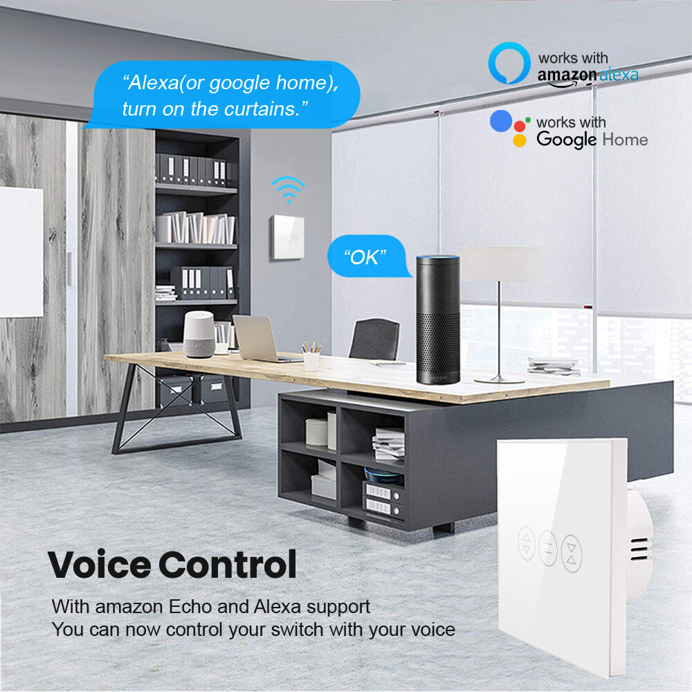 SafeHome Tuya Wifi Smart Alexa Google Remote Control Home Wifi Touch Shutter Roller Smart Curtain Switch — изображение 5