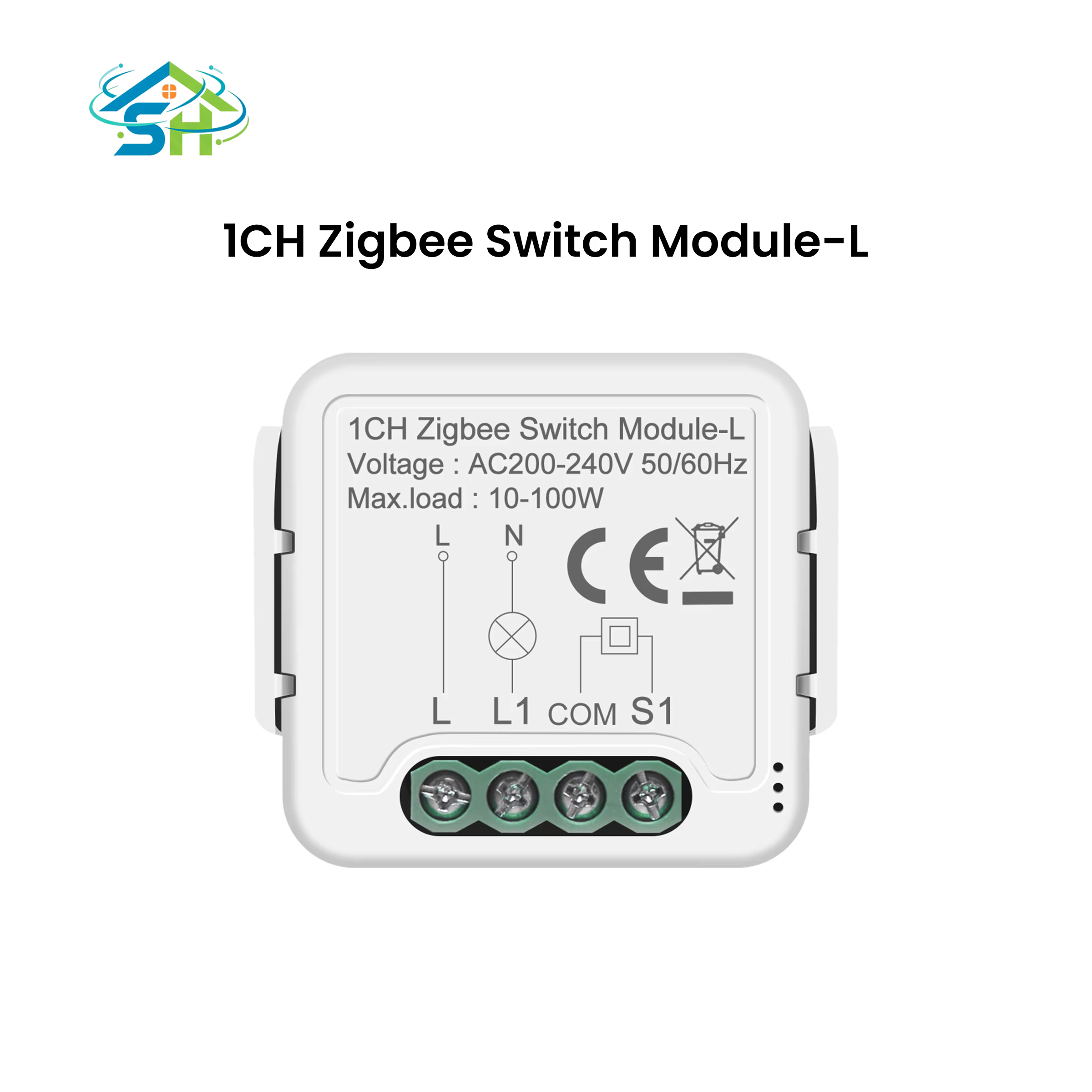 SafeHome 1 Gang No Neutral Wire Required Smart Switch Support 2 Way Control Tuya ZigBee Light Switch