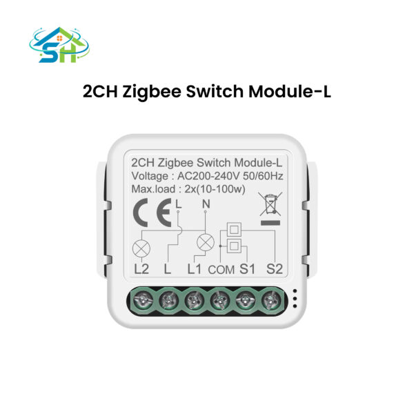 SafeHome 2 Gang No Neutral Wire Required Smart Switch Support 2 Way Control Tuya ZigBee Light Switch
